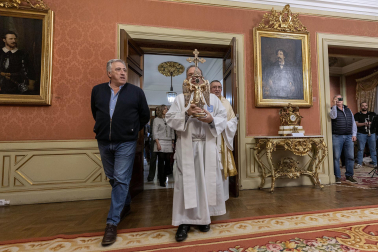 Recepción al Ángel de Aralar en el Ayuntamiento de Pamplona.