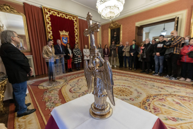 Recepción al Ángel de Aralar en el Ayuntamiento de Pamplona.