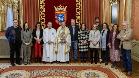 Recepción al Ángel de Aralar en el Ayuntamiento de Pamplona.