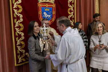 Recepción al Ángel de Aralar en el Ayuntamiento de Pamplona.