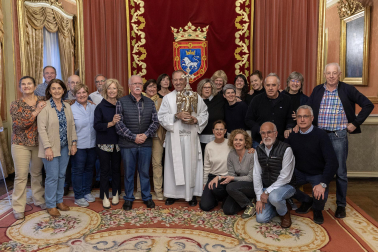 Recepción al Ángel de Aralar en el Ayuntamiento de Pamplona.
