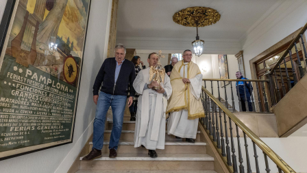 Recepción al Ángel de Aralar en el Ayuntamiento de Pamplona.