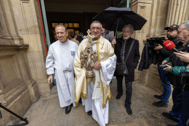 Recepción al Ángel de Aralar en el Ayuntamiento de Pamplona.