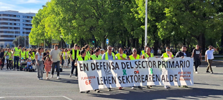 Manifestación de agricultores en el centro de Pamplona./