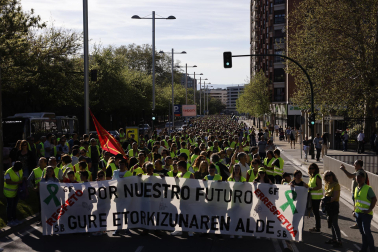 Manifestación de agricultores en el centro de Pamplona./