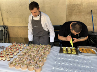 Degustación realizada en Pamplona empleando productos navarros.