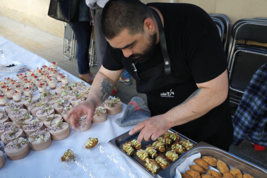 Degustación realizada en Pamplona empleando productos navarros.