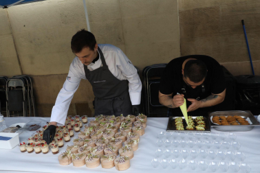 Degustación realizada en Pamplona empleando productos navarros.