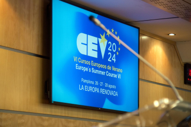 Foto de la presentación de los VI Cursos Europeos de Verano organizados por Fundación Diario de Navarra y Equipo Europa./