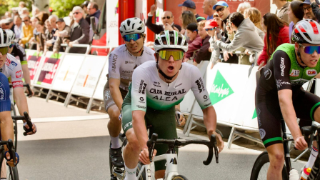 Ilia Schegolkov (Caja Rural) tras cruzar la meta como ganador de la etapa