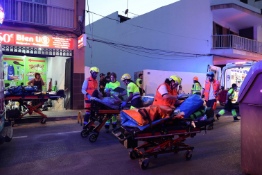Fotos del desplome de la terraza de un restaurante de Palma