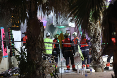 Fotos del desplome de la terraza de un restaurante de Palma