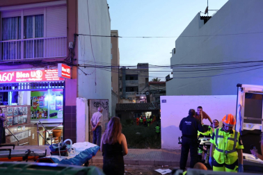Fotos del desplome de la terraza de un restaurante de Palma