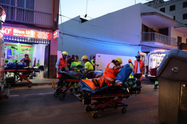 Fotos del desplome de la terraza de un restaurante de Palma