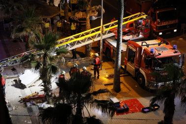 Fotos del desplome de la terraza de un restaurante de Palma