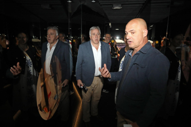 Fotos de la presentación del 'Espacio SanFermIN Espazioa', ubicado en el Cuerpo de Guardia de Santo Domingo en Pamplona.