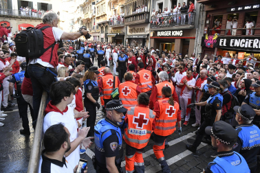 Momenticos previos al inicio del primer encierro de los Sanfermines 2024