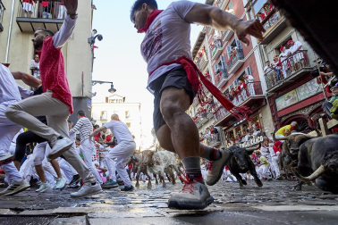 Encierro de La Palmosilla en el tramo de Estafeta