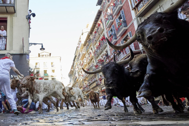 Encierro de La Palmosilla en el tramo de Estafeta