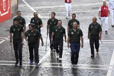 Momentos antes del segundo encierro de San Fermín 2024. |