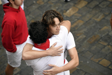 Momentos antes del segundo encierro de San Fermín 2024. |