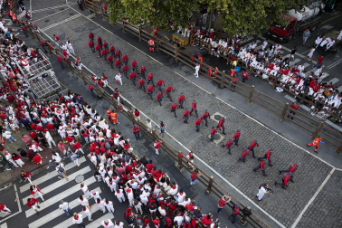 Momentos antes del segundo encierro de San Fermín 2024. |