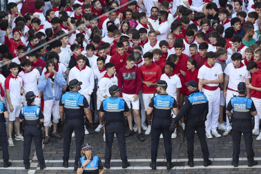 Momentos antes del segundo encierro de San Fermín 2024. |