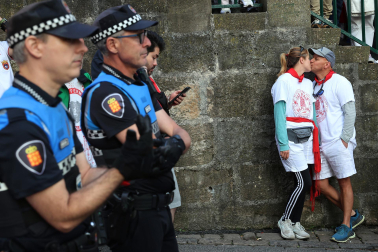 Momentos antes del segundo encierro de San Fermín 2024. |
