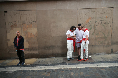 Momentos antes del segundo encierro de San Fermín 2024. |