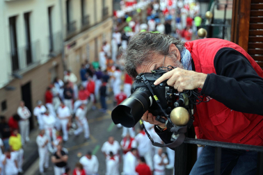 Momentos antes del segundo encierro de San Fermín 2024. |