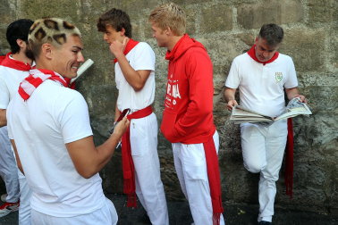 Momentos antes del segundo encierro de San Fermín 2024. |