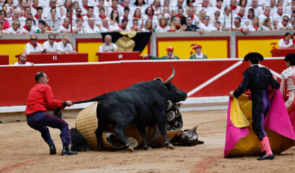 'Esperón', el tercer toro de la tarde, tira al caballo en su primer encuentro