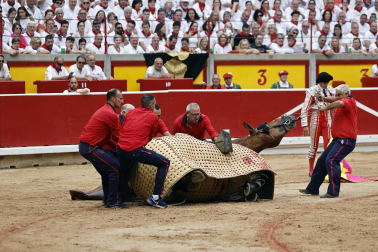 Fotos de la corrida de toros de Victoriano del Río en la Feria de San Fermín 2024.
