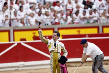 Fotos de la corrida de toros de Victoriano del Río en la Feria de San Fermín 2024.
