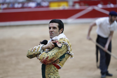 Fotos de la corrida de toros de Victoriano del Río en la Feria de San Fermín 2024.