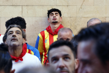 Fotos de los mozos en los minutos previos al comienzo del cuarto encierro de los Sanfermines 2024.