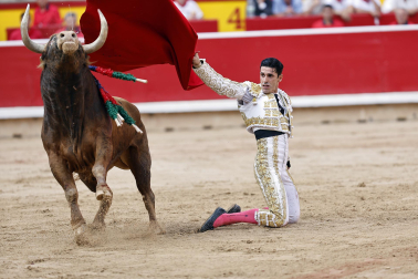 Alejandro Talavante, Daniel Luque y Juan Ortega lidiaron con toros de la ganadería Domingo Hernández este jueves 11 de julio