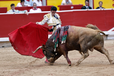 Alejandro Talavante, Daniel Luque y Juan Ortega lidiaron con toros de la ganadería Domingo Hernández este jueves 11 de julio