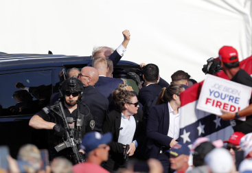 Imágenes del atentado contra Trump durante un mitin. |