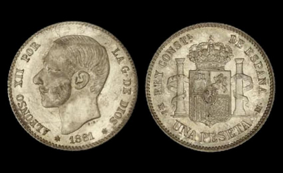 Peseta acuñada en 1881