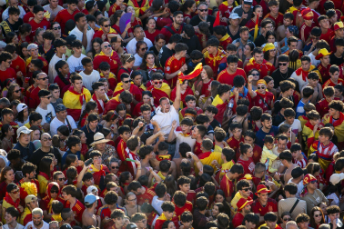 Celebración de la selección española tras la consecución de la Eurocopa 2024.