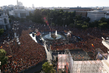 Celebración de la selección española tras la consecución de la Eurocopa 2024.