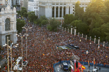 Celebración de la selección española tras la consecución de la Eurocopa 2024.
