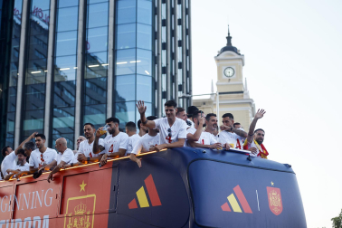 Celebración de la selección española tras la consecución de la Eurocopa 2024.