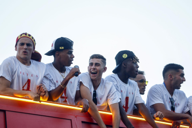 Celebración de la selección española tras la consecución de la Eurocopa 2024.