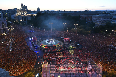 Celebración de la selección española tras la consecución de la Eurocopa 2024.