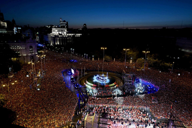 Celebración de la selección española tras la consecución de la Eurocopa 2024.