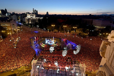 Celebración de la selección española tras la consecución de la Eurocopa 2024.
