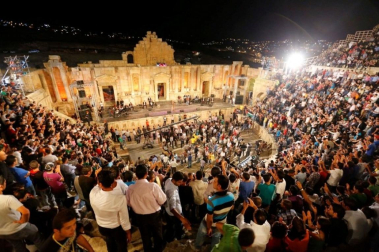 Imagen de una edición anterior del festival de Jerash, en el teatro romano de esta ciudad jordana.