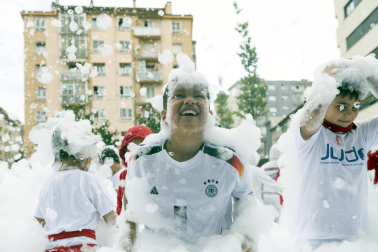 Fotos del cohete de fiestas de Burlada./